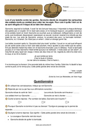 La mort de Gavroche - Récit - Lecture - PDF à imprimer