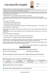 Les sourcils coupés - Récit - Lecture - PDF à imprimer