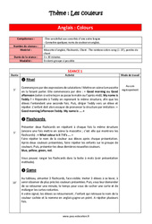 Anglais - Les couleurs - Séquence complète : 1ere Maternelle - Cycle Fondamental - PDF à imprimer