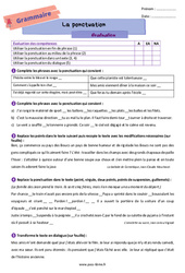 La ponctuation - Examen Evaluation de grammaire pour la  : 6eme Primaire