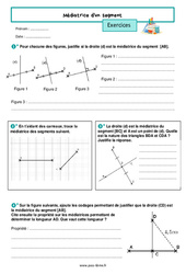 Médiatrice d'un segment - Exercices de géométrie pour la  : 6eme Primaire - PDF à imprimer