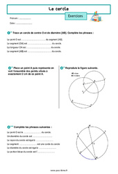 Le cercle - Exercices de géométrie pour la  : 6eme Primaire
