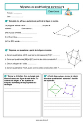 Polygones et quadrilatères particuliers - Exercices de géométrie pour la  : 6eme Primaire
