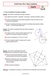 Symétrique d'une figure complexe - Cours de géométrie pour la  : 6eme Primaire - PDF à imprimer