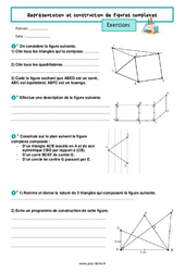 Représentation et construction de figures complexes - Exercices de géométrie pour la  : 6eme Primaire - PDF à imprimer
