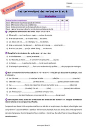 La terminaison des verbes en [é] et [è] - Examen Evaluation d'orthographe pour la  : 6eme Primaire