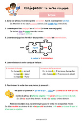 Le verbe conjugué - Cours, Leçon de conjugaison : 3eme Primaire <small style='color:inherit;'>(téléchargement gratuit)</small>