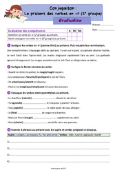 Le présent des verbes en - ir (2e groupe) - Évaluation de conjugaison : 3eme Primaire - PDF à imprimer