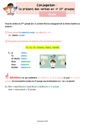Le présent des verbes en - ir (2e groupe) - Cours, Leçon de conjugaison : 3eme Primaire <small style='color:inherit;'>(téléchargement gratuit)</small>