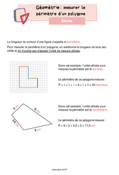 Mesurer le périmètre d’un polygone - Cours, Leçon de géométrie : 3eme Primaire