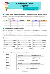 L’imparfait (bilan) - Exercices de conjugaison : 3eme Primaire - PDF à imprimer