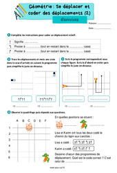 Se déplacer et coder des déplacements (2) - Exercices de géométrie : 3eme Primaire - PDF à imprimer