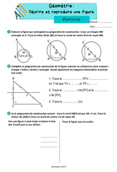 Décrire et reproduire une figure - Exercices de géométrie : 3eme Primaire - PDF à imprimer