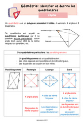 Identifier et décrire les quadrilatères - Cours, Leçon de géométrie : 4eme Primaire <small style='color:inherit;'>(téléchargement gratuit)</small>