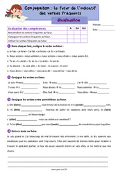 Le futur simple des verbes fréquents - Évaluation de conjugaison : 4eme Primaire - PDF à imprimer