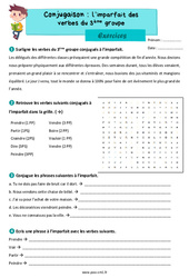 L’imparfait des verbes du  groupe - Exercices de conjugaison : 4eme Primaire - PDF à imprimer