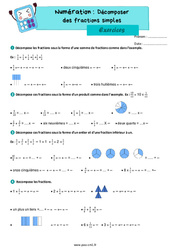 Décomposer des fractions simples - Exercices de numération : 4eme Primaire - PDF à imprimer