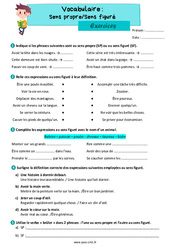 Sens propre - Sens figuré - Exercices de vocabulaire : 4eme Primaire - PDF à imprimer