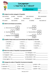 L' imparfait de l'indicatif - Exercices de conjugaison : 4eme Primaire - PDF à imprimer