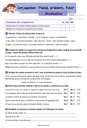 Passé, présent, futur - Évaluation de conjugaison : 5eme Primaire - PDF à imprimer
