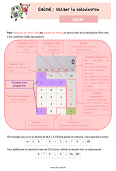 Utiliser la calculatrice - Cours, Leçon de calcul : 5eme Primaire <small style='color:inherit;'>(téléchargement gratuit)</small>