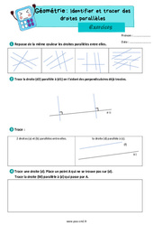 Identifier et tracer des droites parallèles - Exercices de géométrie : 5eme Primaire - PDF à imprimer