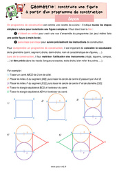 Construire à partir d'un programme - Cours, Leçon de géométrie : 5eme Primaire - PDF gratuit à imprimer