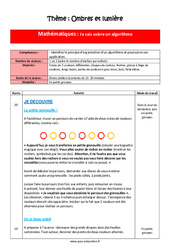 Mathématiques - Ombres et lumières - Séquence complète : 1ere Maternelle - Cycle Fondamental - PDF à imprimer