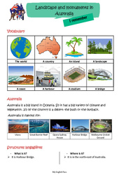 Landscape and monuments in Australia - Cours d'anglais  - Séquence 9 - My English Pass : 5eme, 6eme Primaire - PDF à imprimer