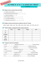 Les verbes en er et les verbes en ir au présent - Exercices de conjugaison pour la  : 6eme Primaire - PDF à imprimer