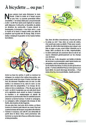 À bicyclette ... ou pas ! - Récit - Lecture : 3eme Primaire - PDF à imprimer