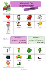 Valentine’s Day and St Patrick’s Day (Stage) - Cours, Leçon d'anglais  - My English Pass : 3eme, 4eme Primaire - PDF gratuit à imprimer