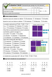 Soustraction par cassage avec zéro intercalé - Examen Evaluation- Fiches QCM - Quiz : 2eme Primaire - PDF à imprimer