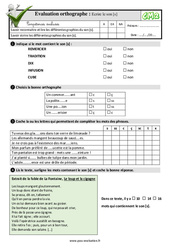 Ecrire le son [s] - Examen Evaluation- Fiches QCM - Quiz  : 5eme Primaire - PDF à imprimer