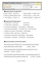 Calculs de durées - Examen Evaluation- Fiches QCM - Quiz  : 5eme Primaire - PDF à imprimer