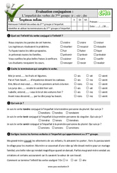 L’imparfait des verbes du  groupe - ir ; - oir ; dre - Examen Evaluation- Fiches QCM - Quiz  : 5eme Primaire - PDF à imprimer