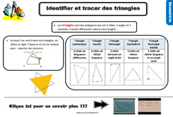 Evaluation avec la correction - Identifier et tracer des triangles - Bilan  : 5eme Primaire - PDF à imprimer