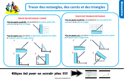 Tracer des rectangles, des carrés et des triangles - Examen Evaluation et bilan  avec la correction : 2eme Primaire - PDF à imprimer