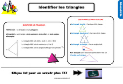 Evaluation avec la correction - Identifier les triangles - Bilan  : 3eme Primaire - PDF à imprimer