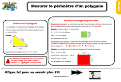 Evaluation avec le corrigé sur mesurer le périmètre d’un polygone - Bilan à imprimer : 3eme Primaire