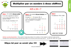 Bilan  sur la multiplication par un nombre à deux chiffres - Examen Evaluation avec la correction : 4eme Primaire - PDF à imprimer