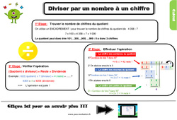 Evaluation et bilan sur la division par un nombre à un chiffre : 5eme Primaire - PDF à imprimer