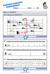 Programmer des déplacements - Examen Evaluation progressive  : 3eme Primaire - PDF à imprimer