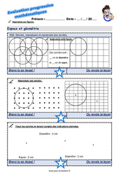 Décrire, reproduire et construire des cercles - Examen Evaluation progressive  : 3eme Primaire - PDF à imprimer