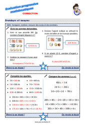 Comparer, estimer, mesurer des euros et des centimes - Examen Evaluation progressive  : 2eme Primaire - PDF à imprimer
