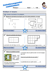 Calculer le périmètre d’un polygone - Examen Evaluation progressive  : 2eme Primaire - PDF à imprimer