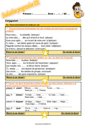 Les verbes en - yer - Examen Evaluation progressive  : 5eme Primaire - PDF à imprimer