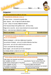 Les verbes en - eler - eter - Examen Evaluation progressive  : 5eme Primaire - PDF à imprimer