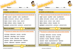 Identifier une famille de mots - Examen Evaluation progressive : 2eme Primaire - PDF à imprimer