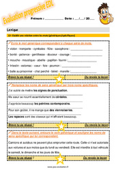 Etablir une relation entre les mots (génériques/spécifiques) - Examen Evaluation progressive : 5eme Primaire - PDF à imprimer